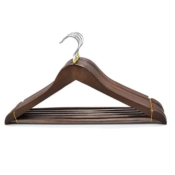 Brown Solid Wood Hangers set of 5