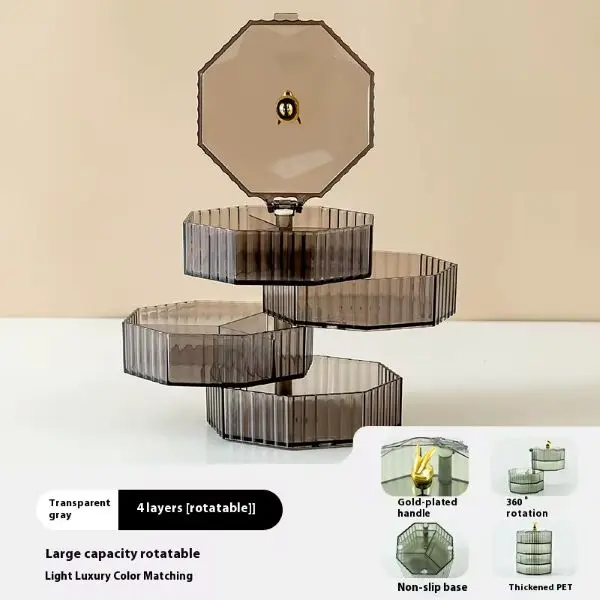 Four(4)Layers 360 degree Rotating Jewelry Storage Box