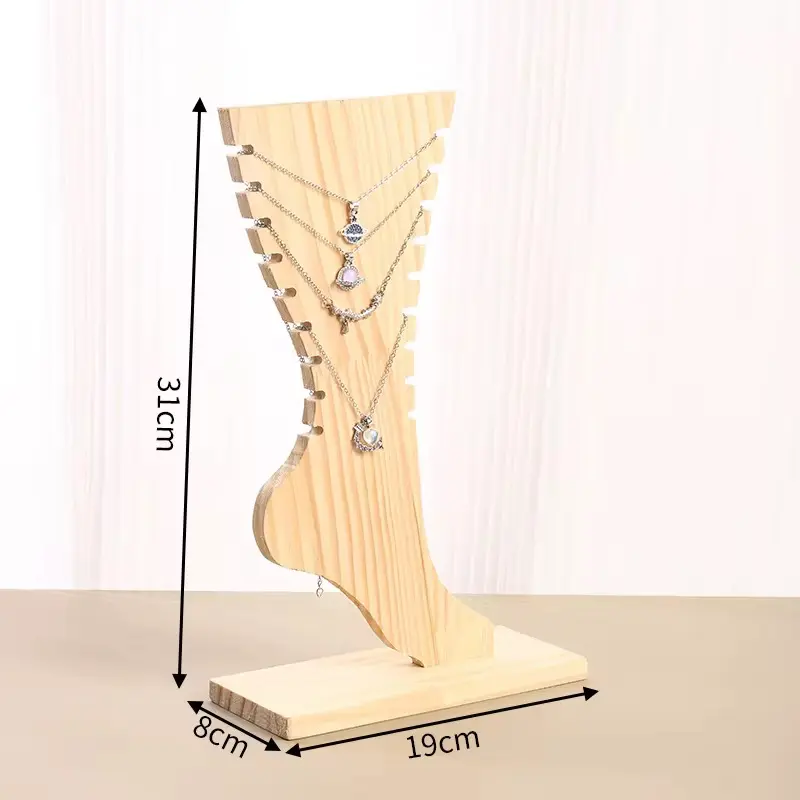 Wooden Necklace Display Rack